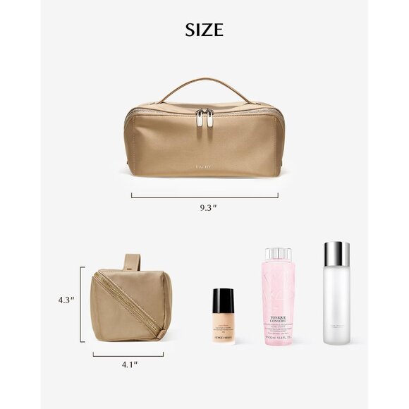 Women AI Beige Large Capacity Cosmetic Travel Makeup Waterproof Portable Bag - Picture 5 of 5